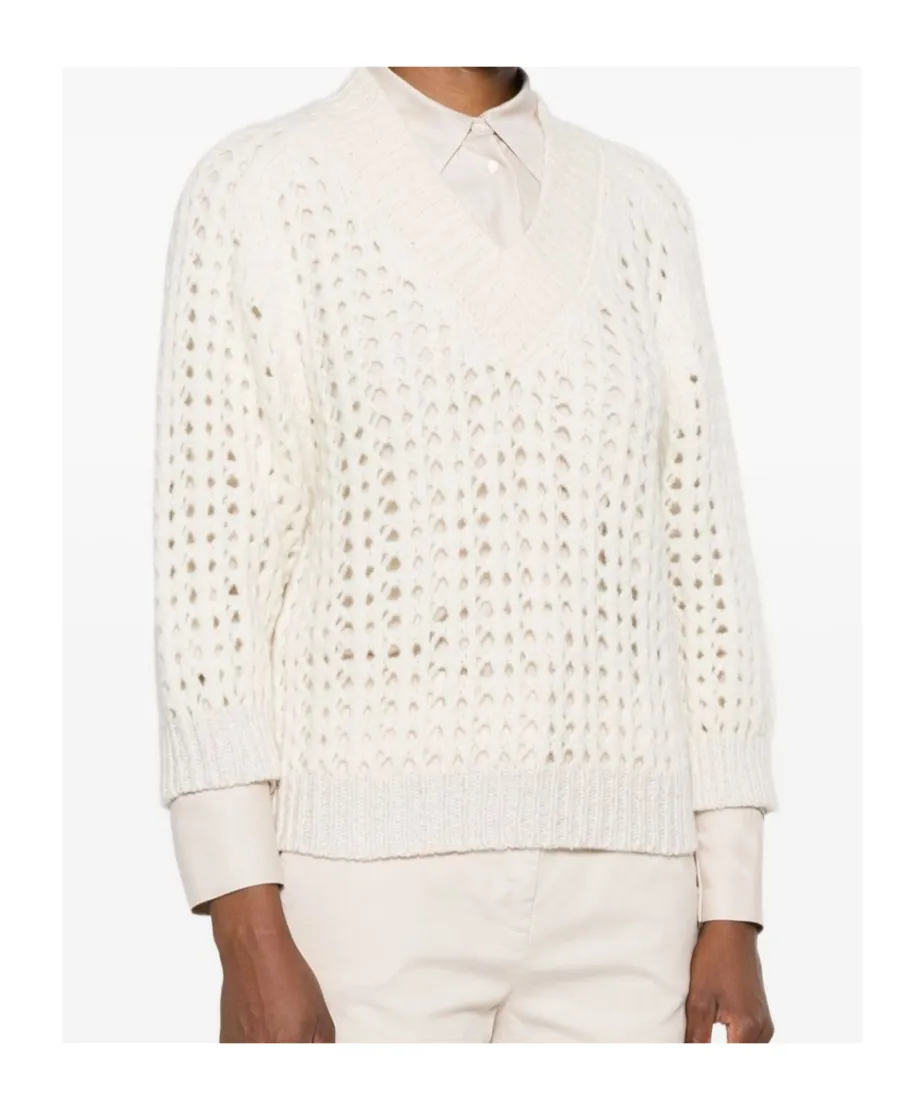 Peserico Open-Knit Three-Quarter Sleeves Jumper