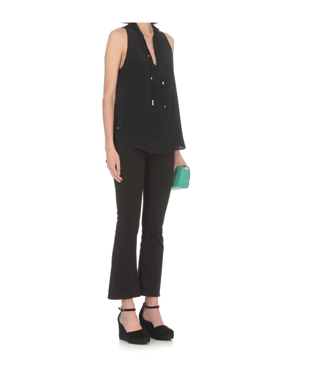 Keyhole-Neck Sleeveless Dress