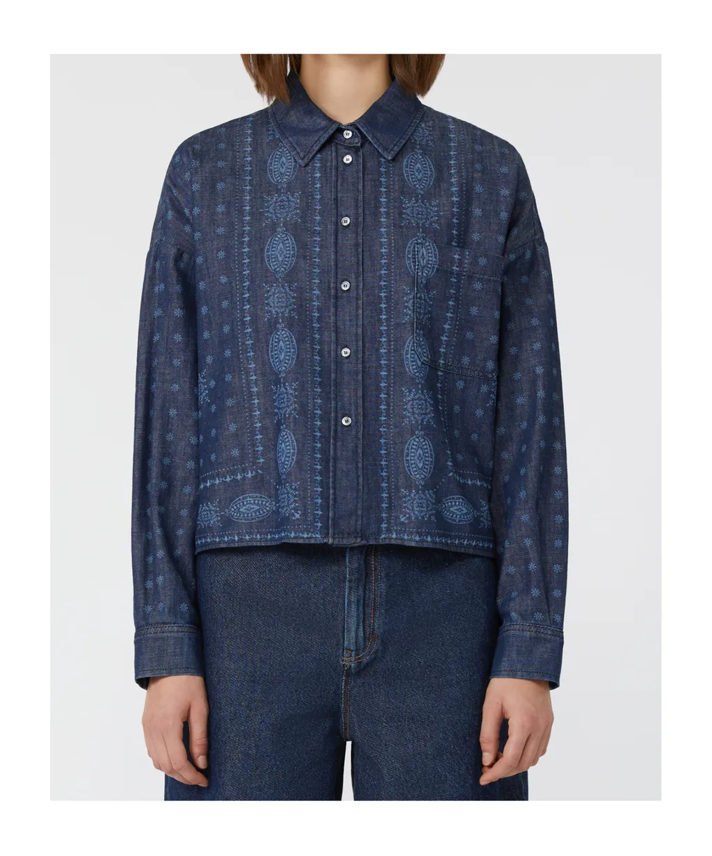 Laser-Cut Denim Shirt
