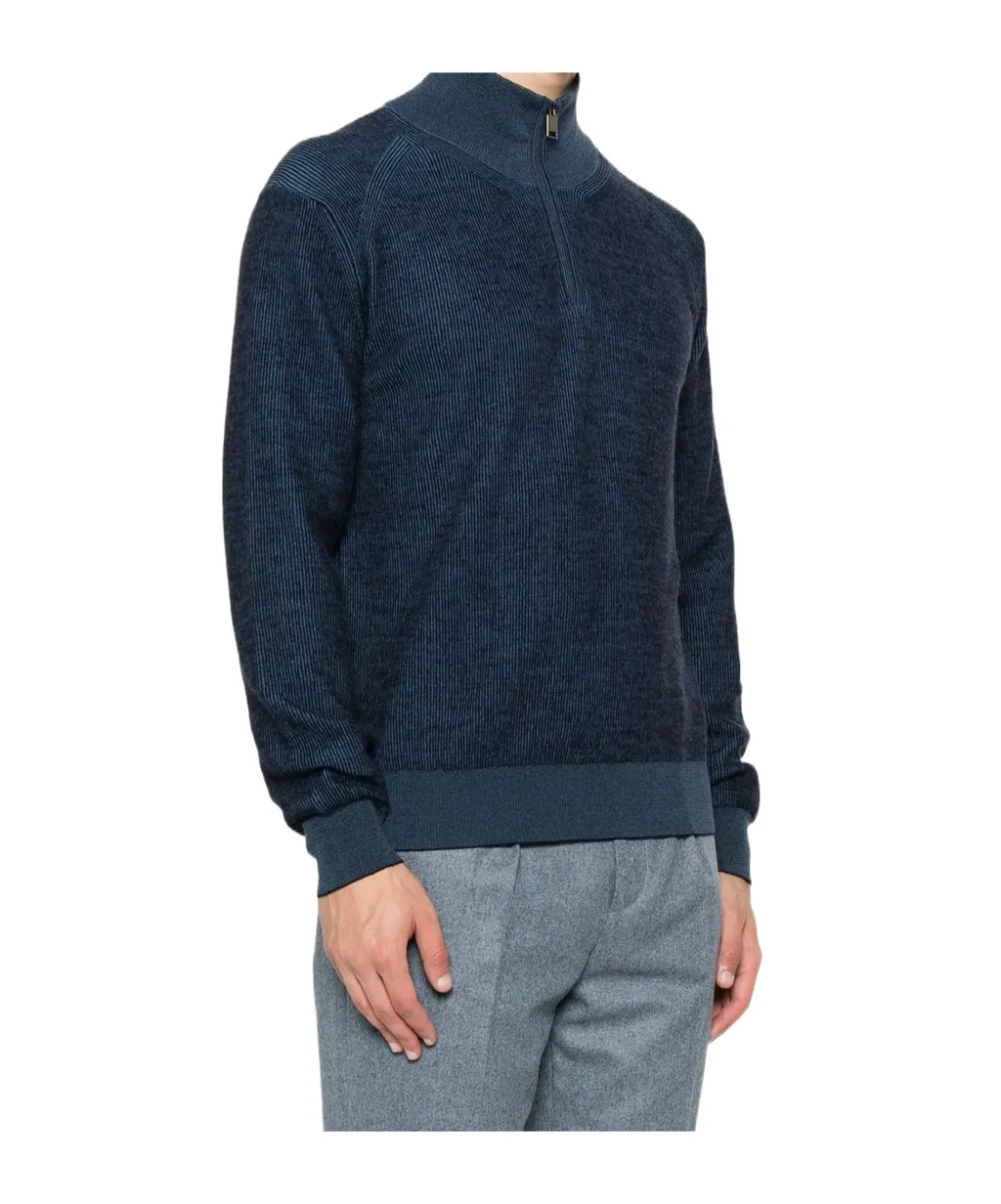 Brioni Half-Zip Mockneck Jumper