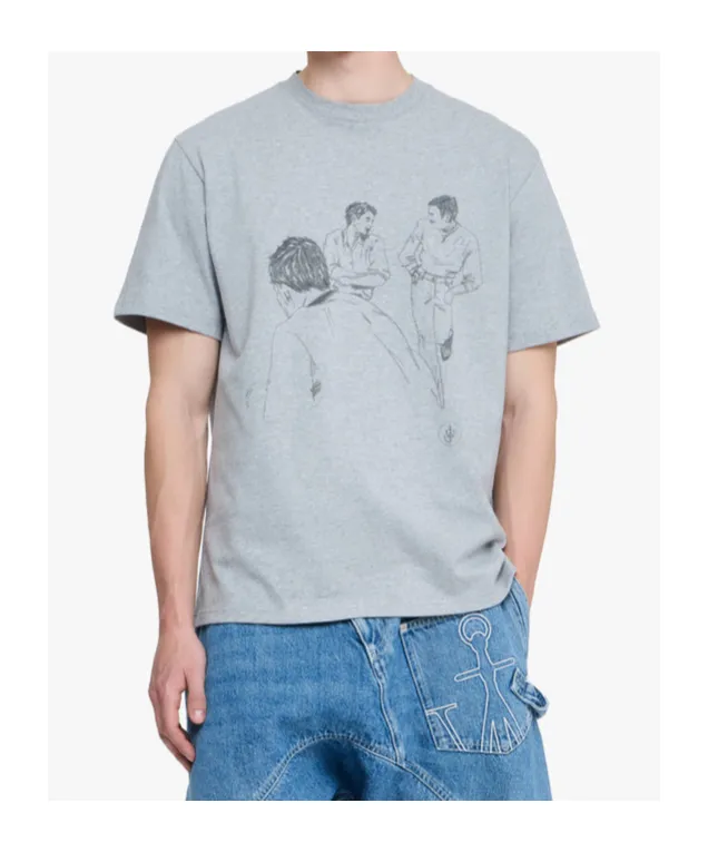 Jw Anderson Cafe Scene Printed T-Shirt