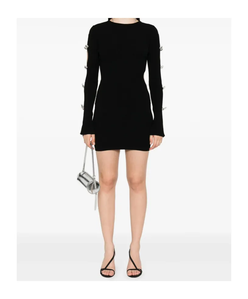 Mach & Mach Bow Detailed Knitted Dress