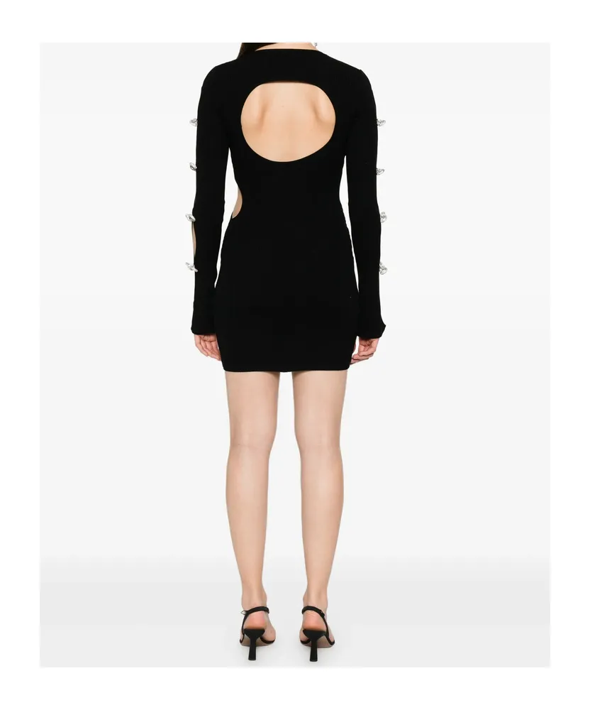 Mach & Mach Bow Detailed Knitted Dress