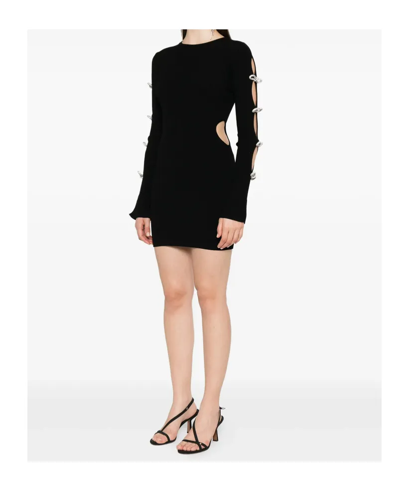 Mach & Mach Bow Detailed Knitted Dress