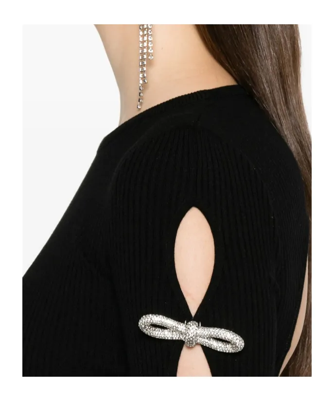 Mach & Mach Bow Detailed Knitted Dress