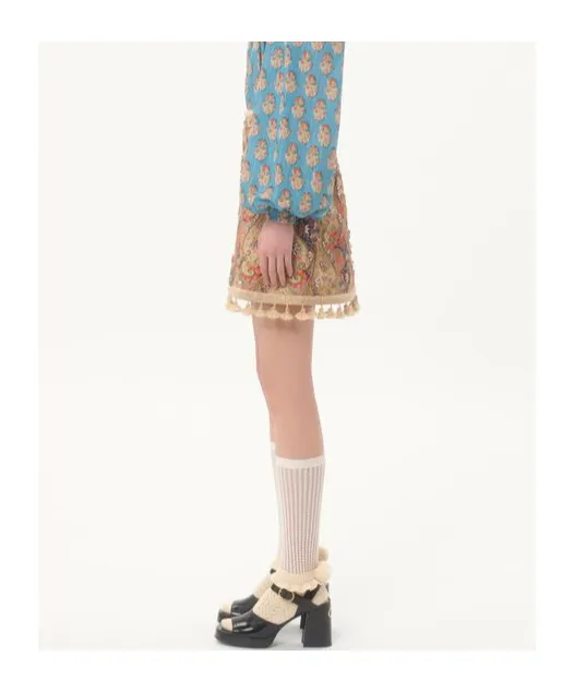 Embroidered Mini Skirt