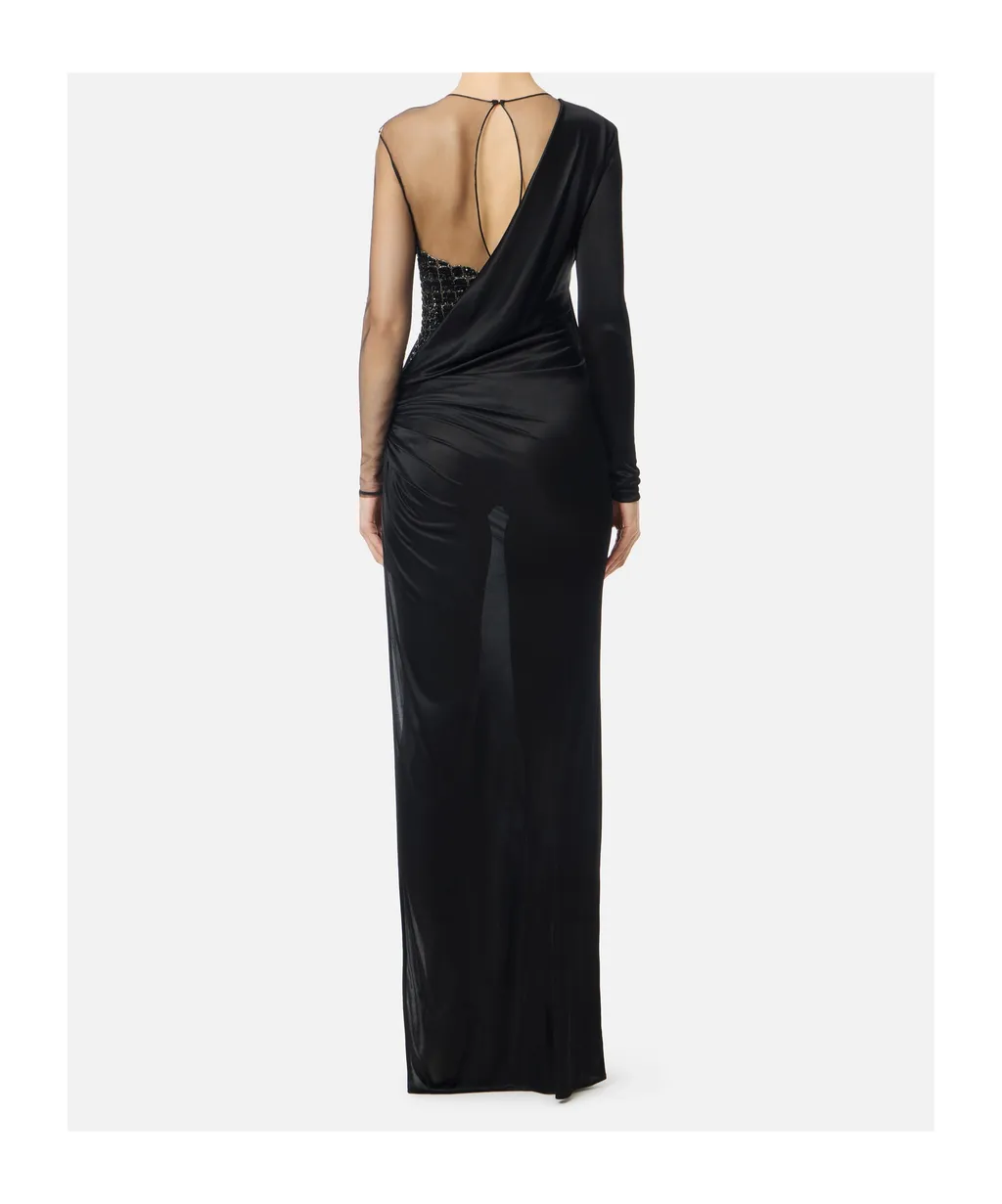 Elisabetta Franchi Red Carpet Tulle And Jersey Dress