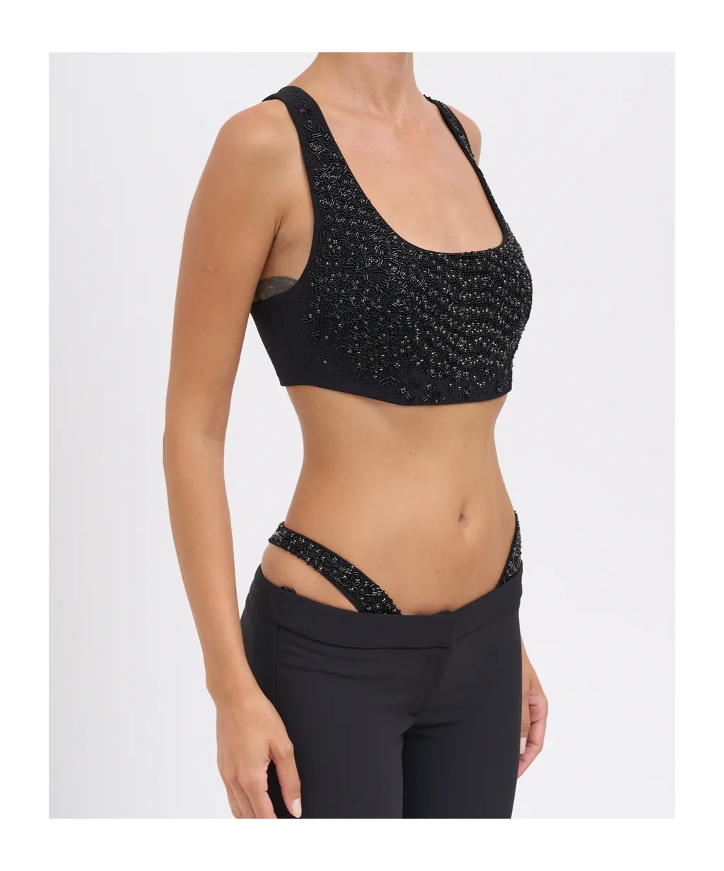 Elisabetta Franchi Embellished Lightweight CrÊPe Top