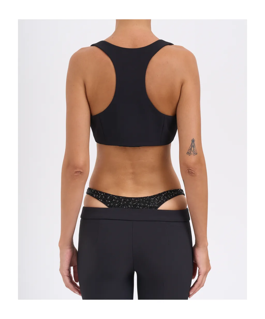 Elisabetta Franchi Embellished Lightweight CrÊPe Top
