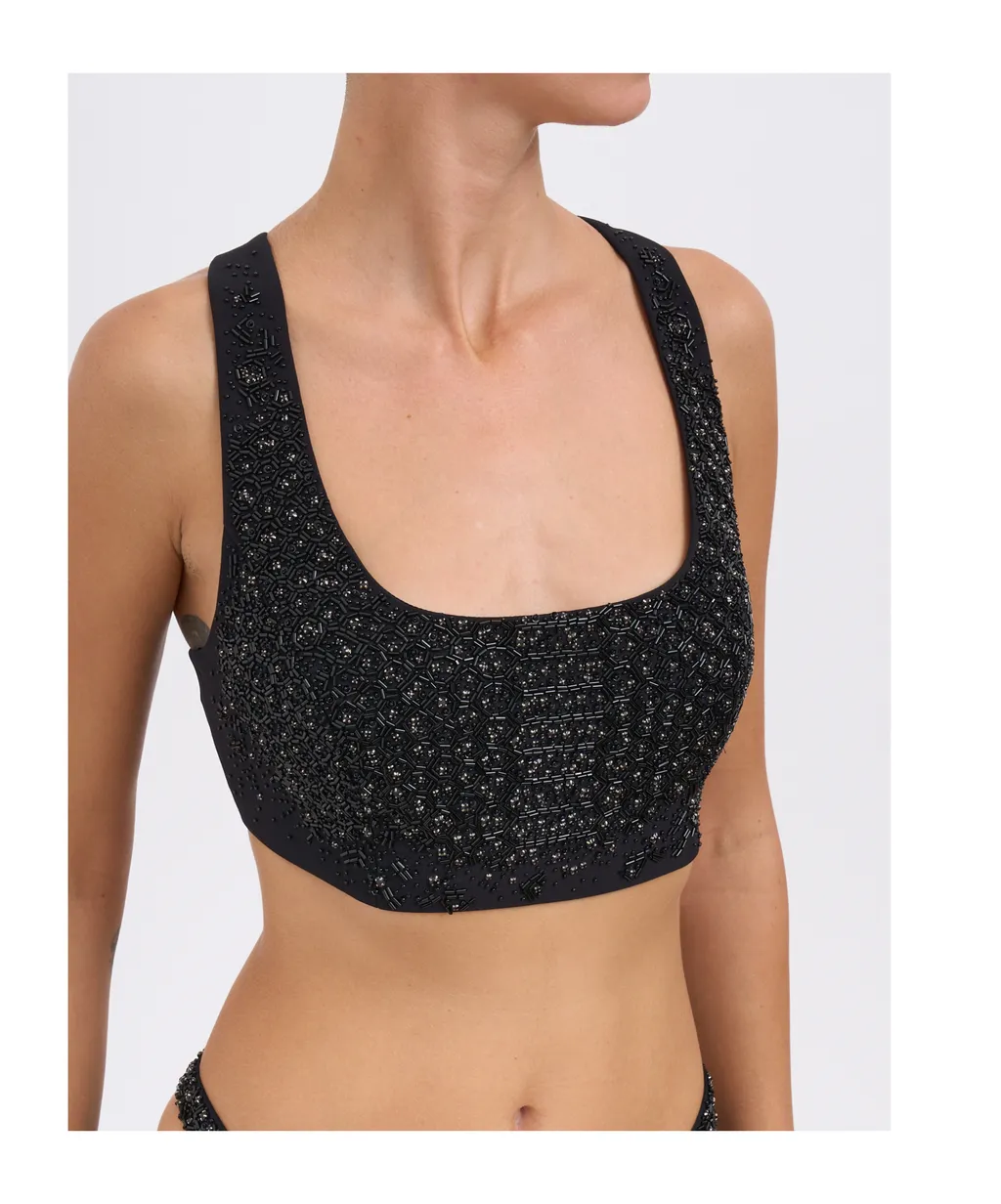 Elisabetta Franchi Embellished Lightweight CrÊPe Top