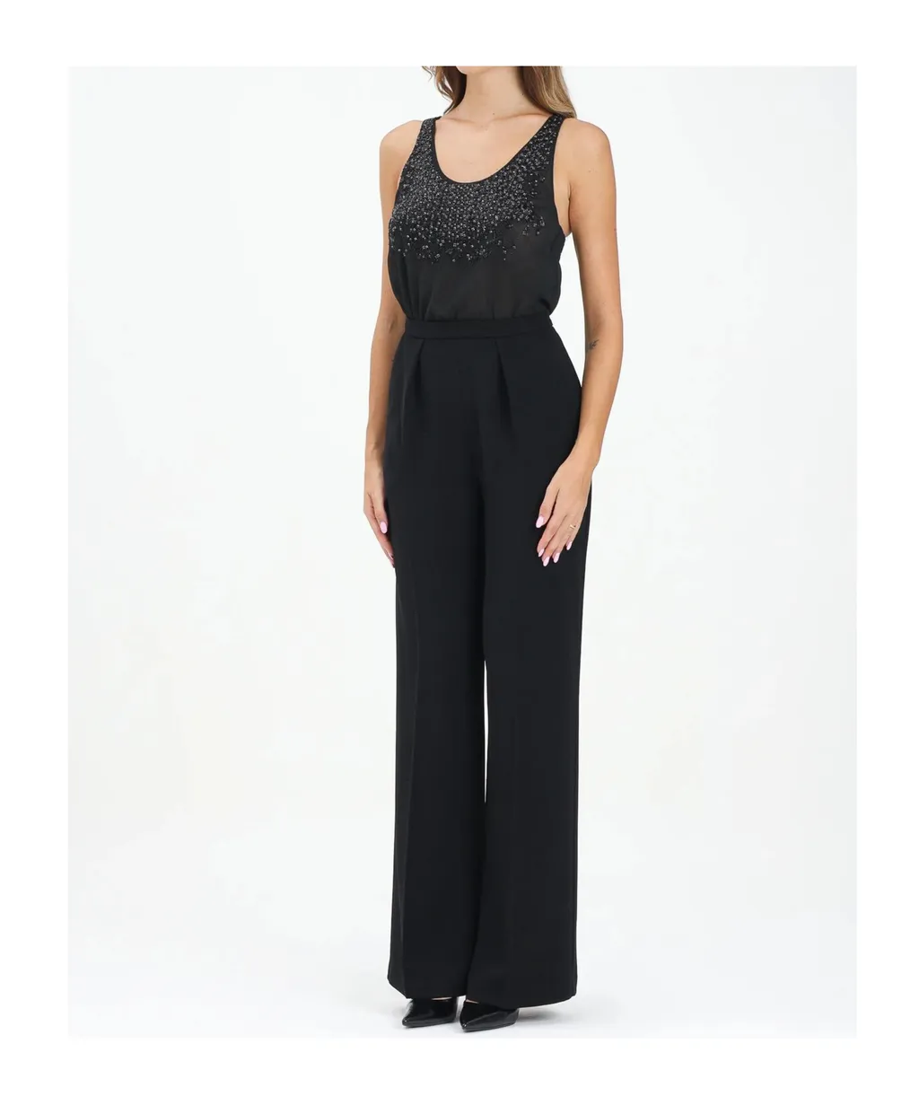 Elisabetta Franchi Georgette CrÊPe Embellished Jumpsuit