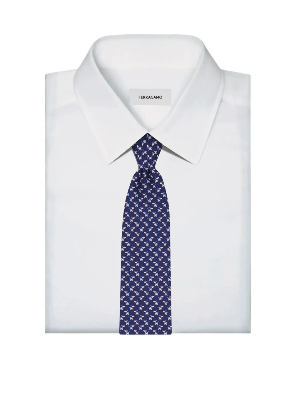 Puppy And Gancios Print Silk Tie
