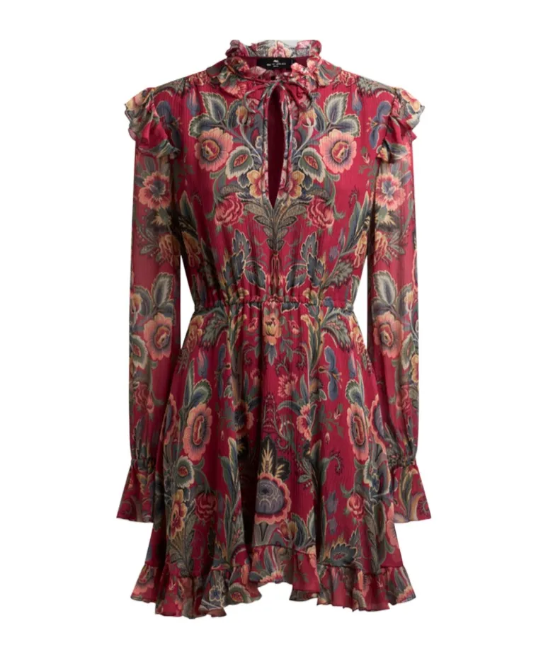 Silk-Blend Mini Dress With Print