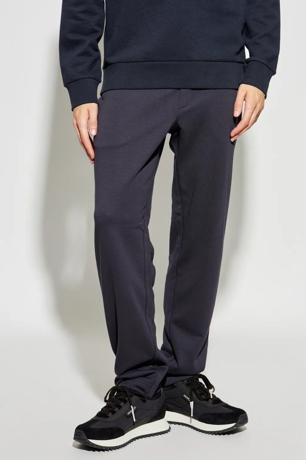 Moncler Logo Patch Straight Leg Pants