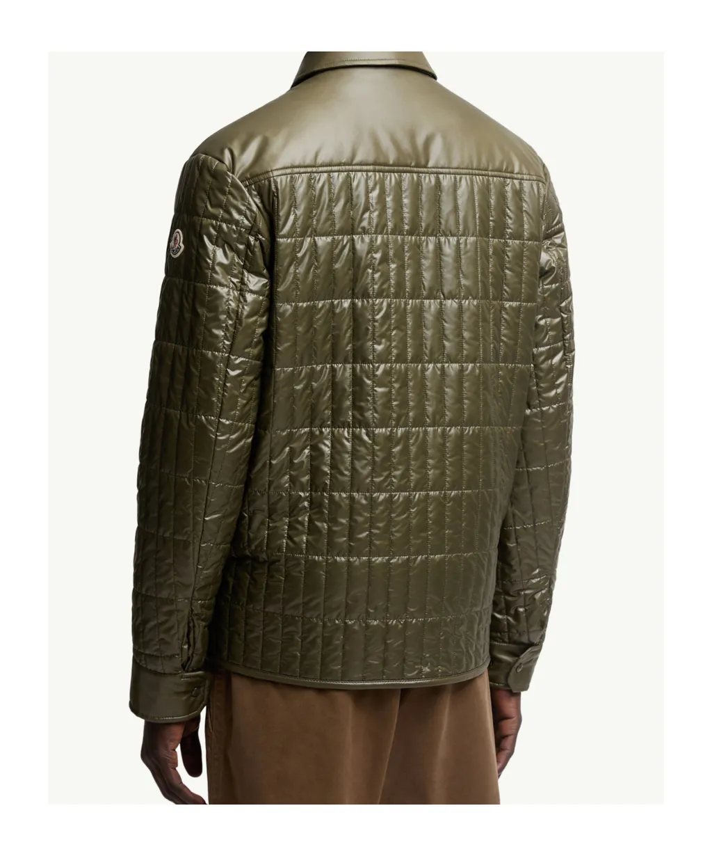 Moncler Madiere Vertical-Quilted Padded Shirt Jacket
