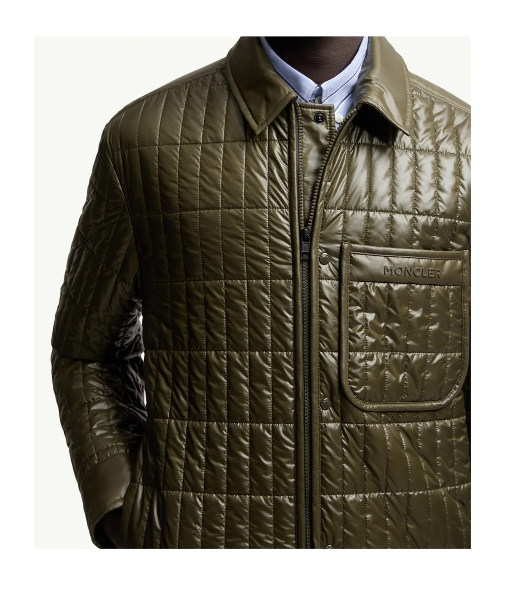 Moncler Madiere Vertical-Quilted Padded Shirt Jacket