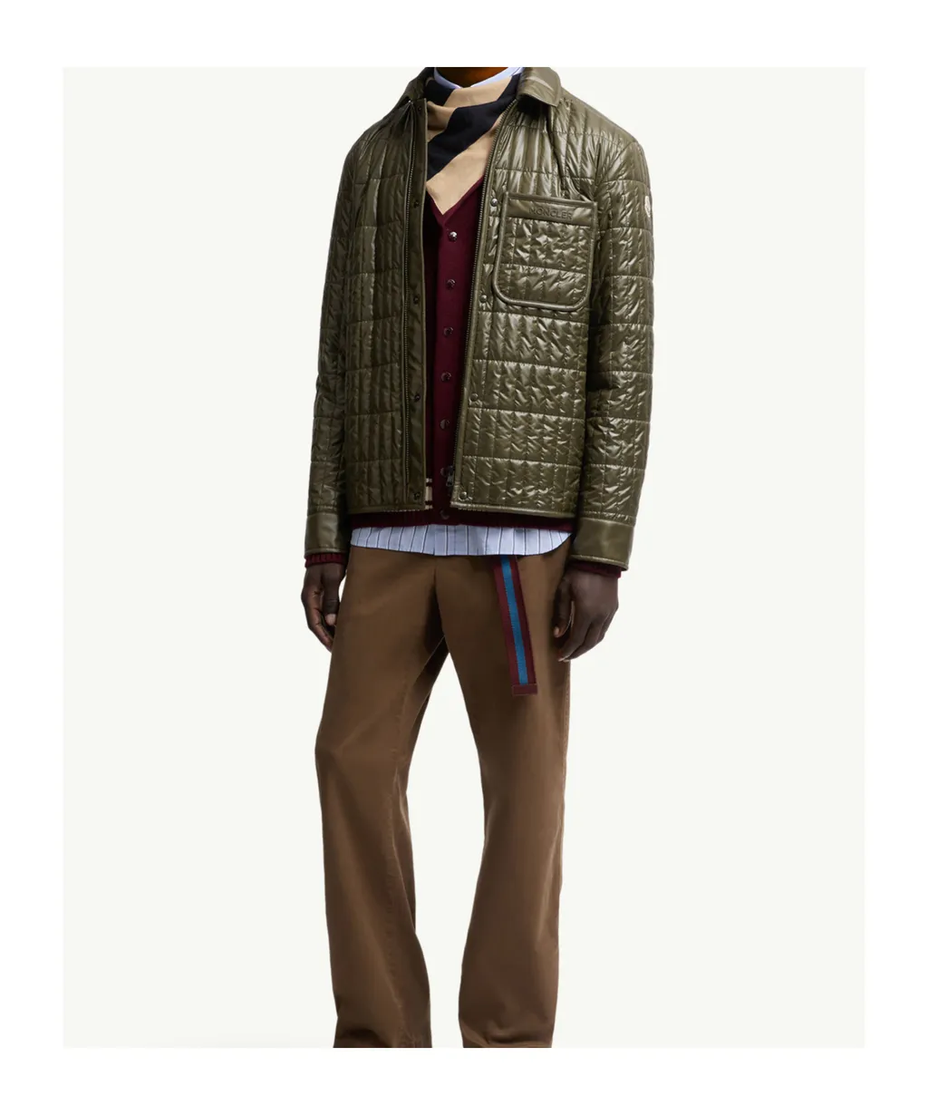 Moncler Madiere Vertical-Quilted Padded Shirt Jacket