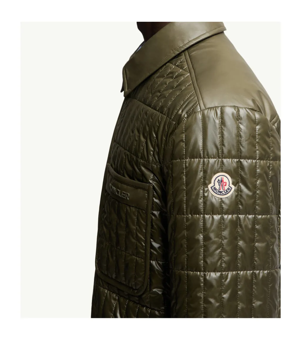 Moncler Madiere Vertical-Quilted Padded Shirt Jacket