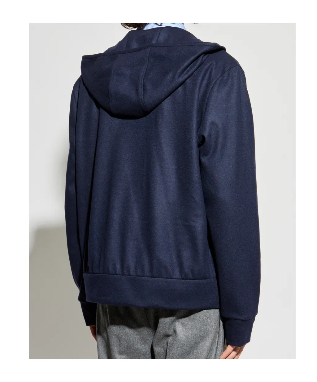 Moncler Logo Patch Button-Up Hoodie