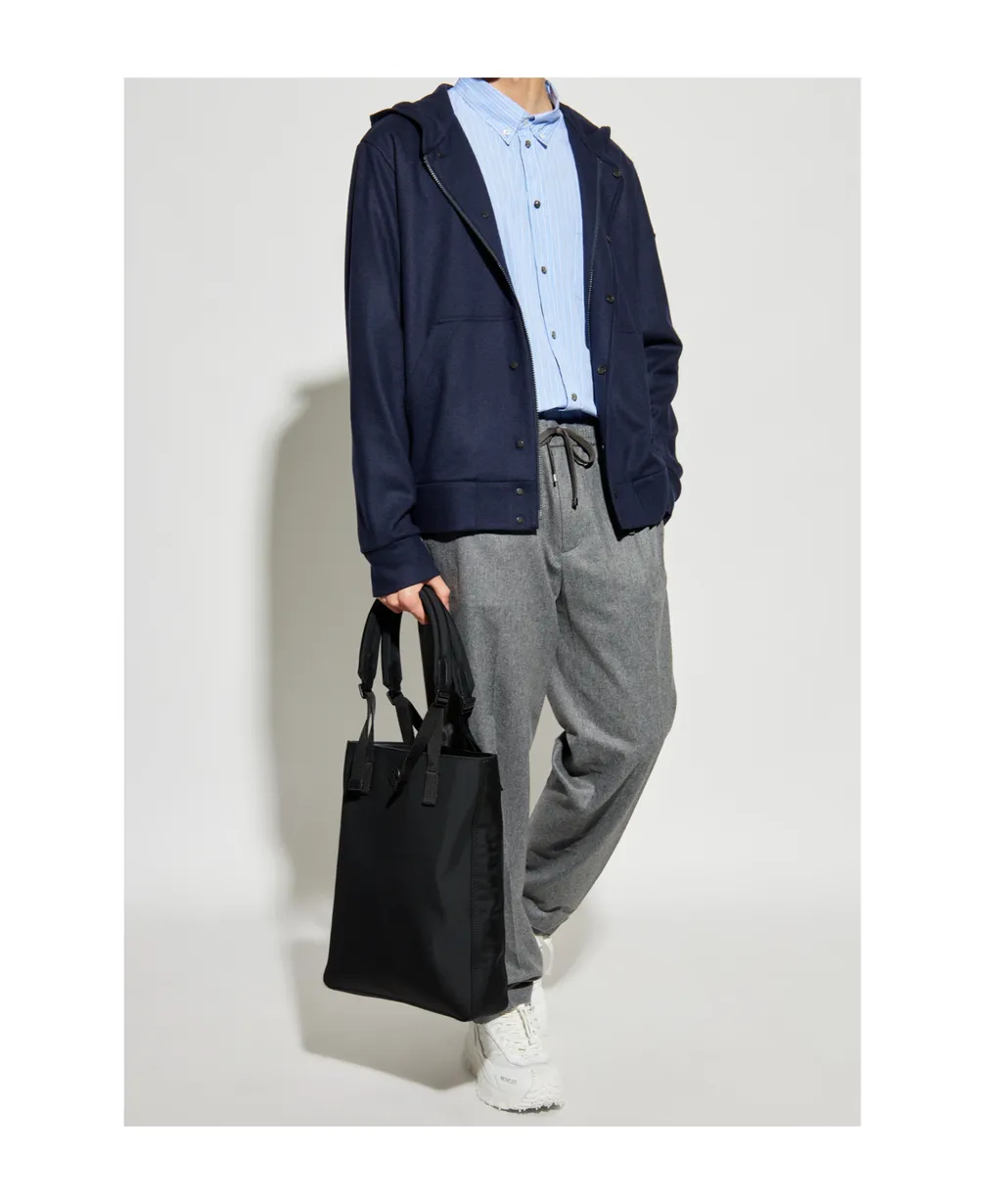 Moncler Logo Patch Button-Up Hoodie