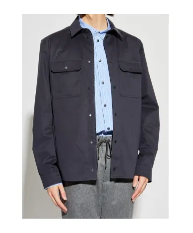 Moncler Gabardine Long-Sleeved Shirt