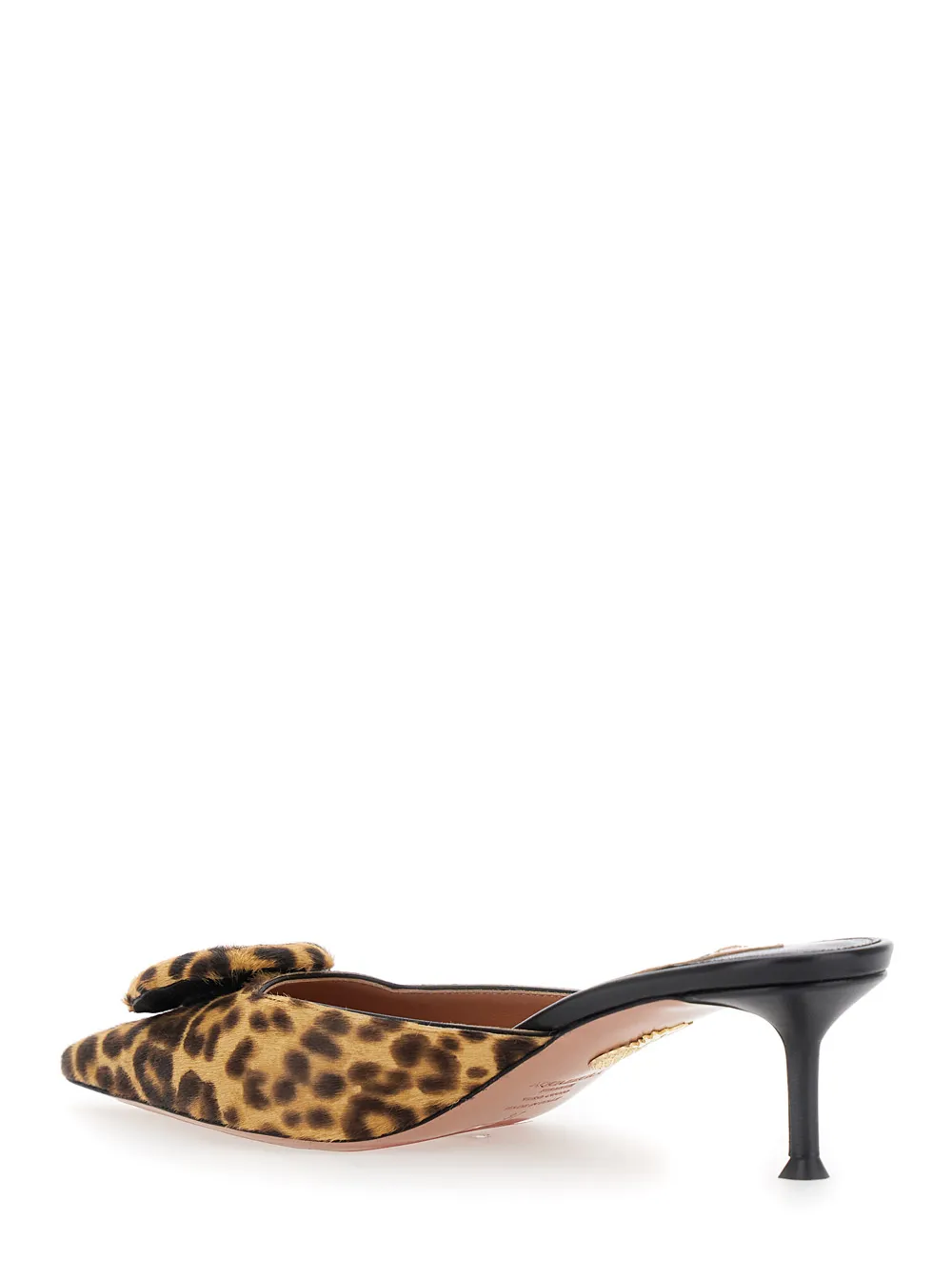 50Mm The Hoop Leopard-Print Bow Mules