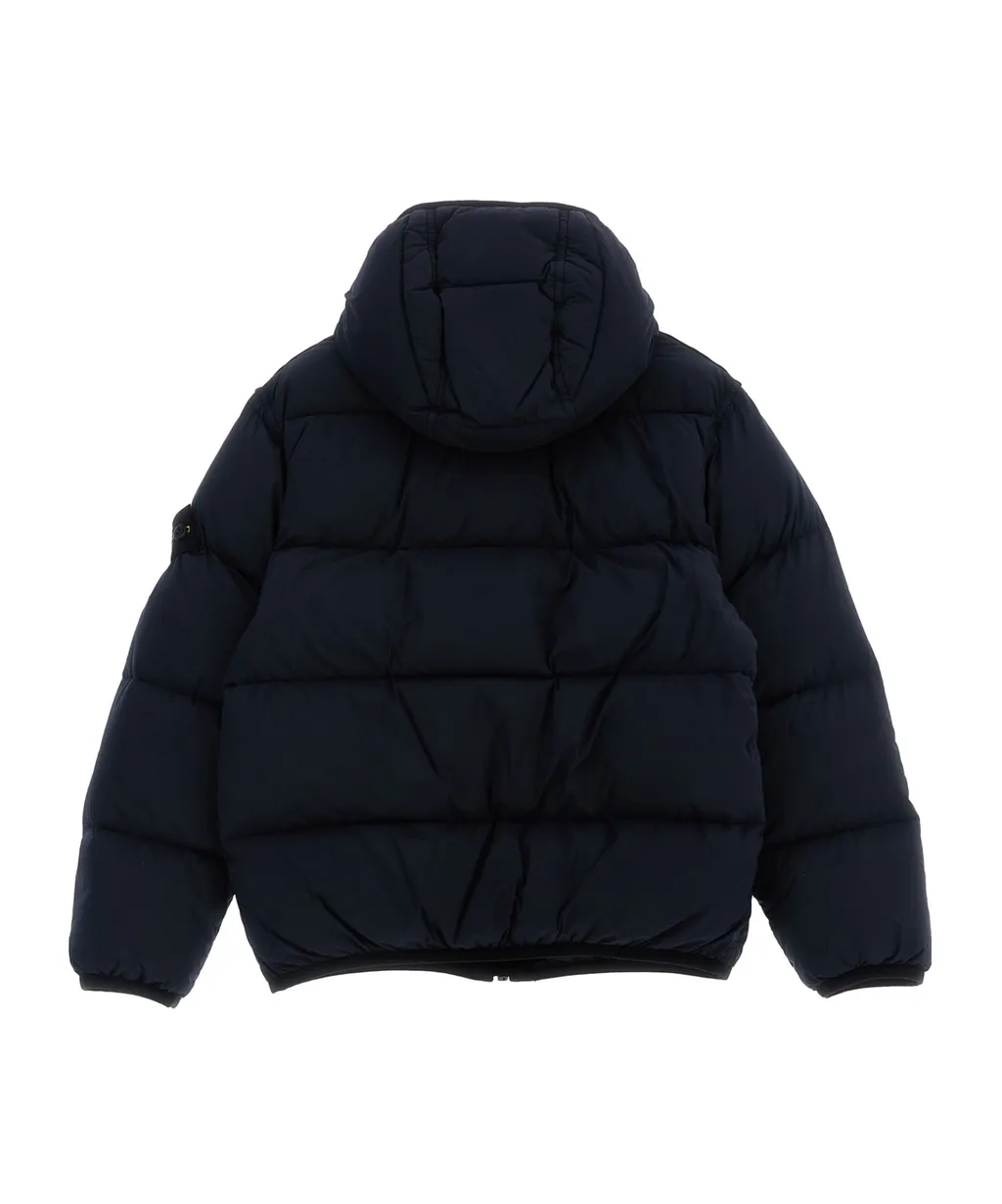 Stone Island Junior Logo Patch Hooded Down Jacket