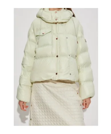 Moncler Erea Square-Quilted Hooded Short Down Jacket