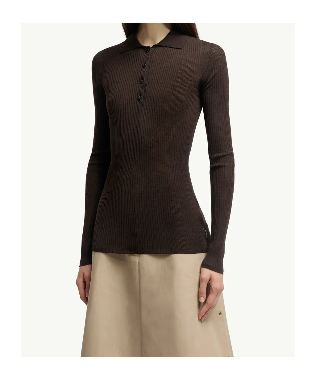 Moncler Button Detailed Long-Sleeved Polo Shirt