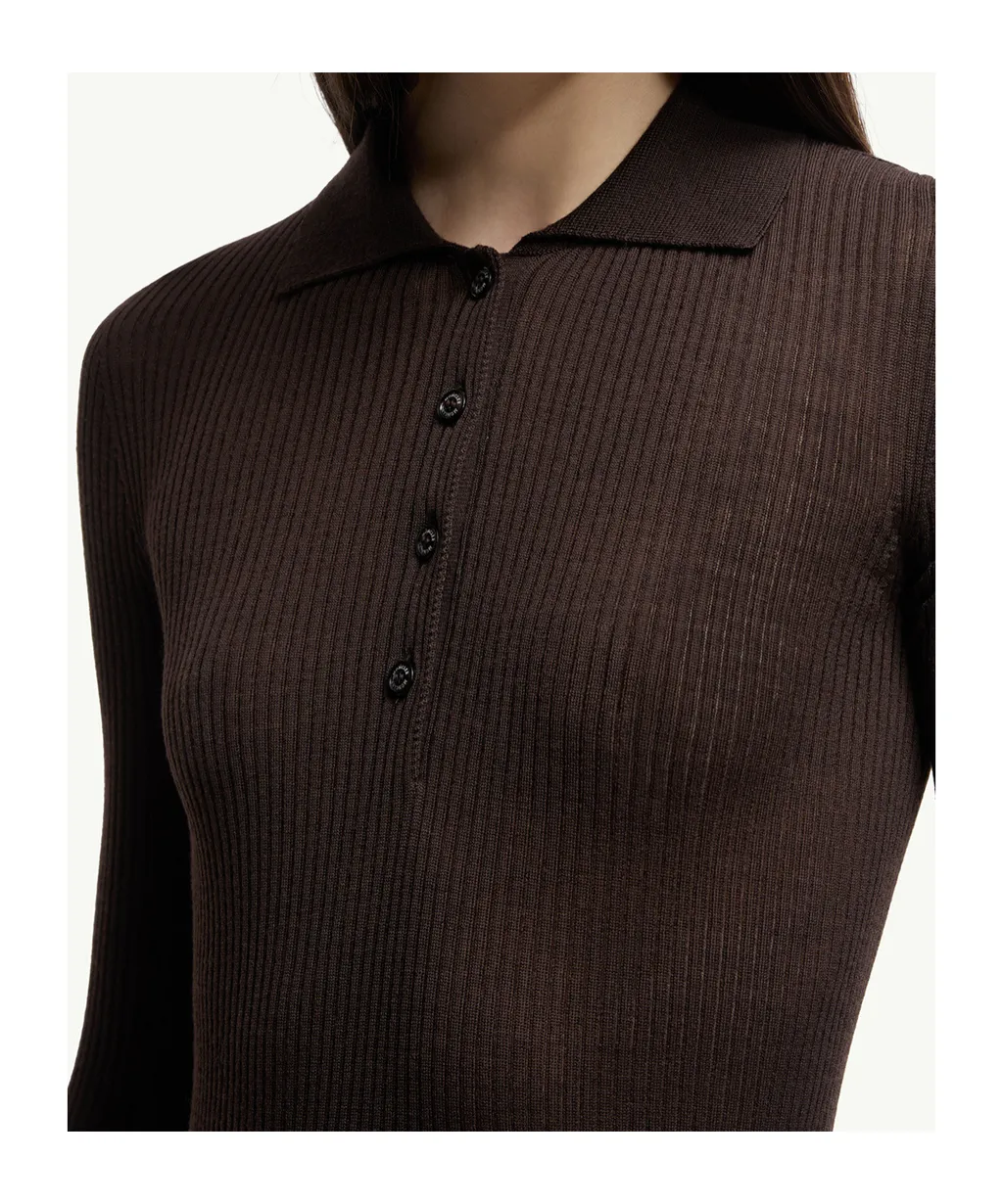 Moncler Button Detailed Long-Sleeved Polo Shirt