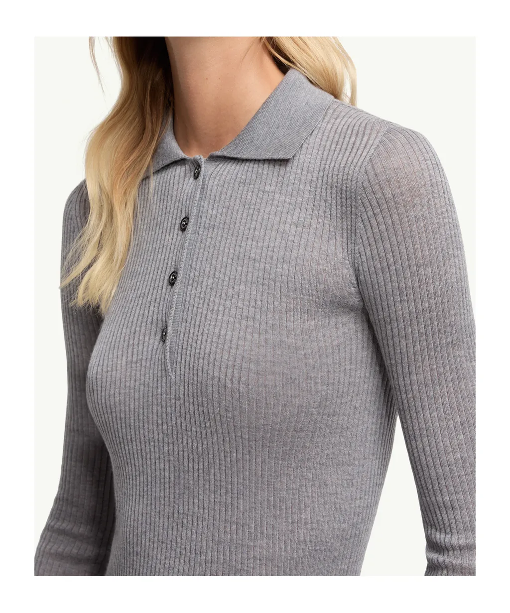 Moncler Button Detailed Long-Sleeved Polo Shirt