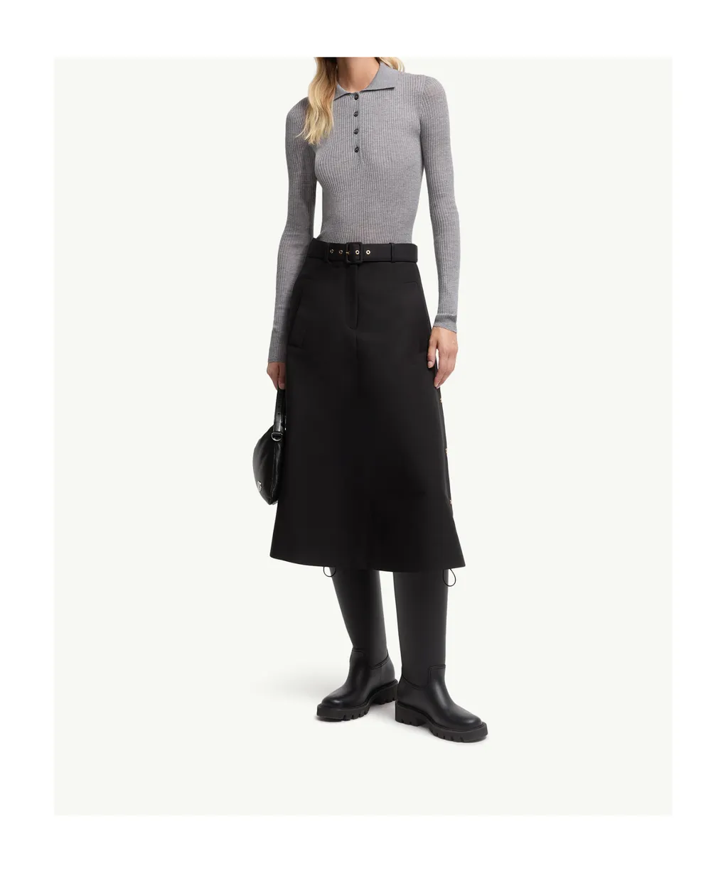 Moncler Button Detailed Long-Sleeved Polo Shirt