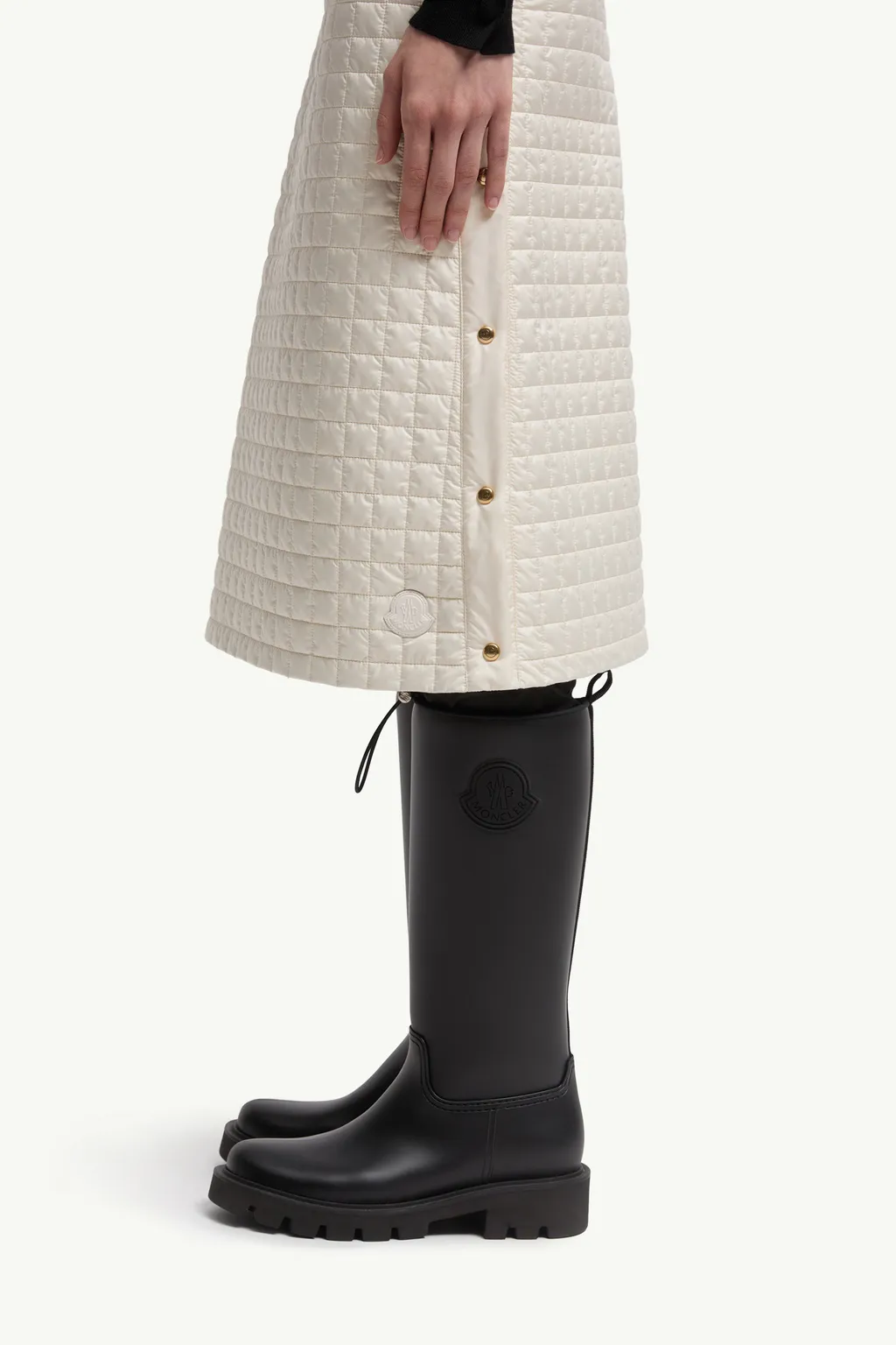 Moncler Square-Quilted Padded Midi Skirt