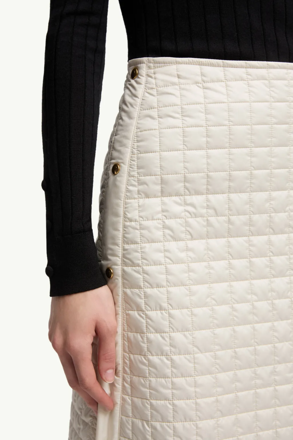 Moncler Square-Quilted Padded Midi Skirt