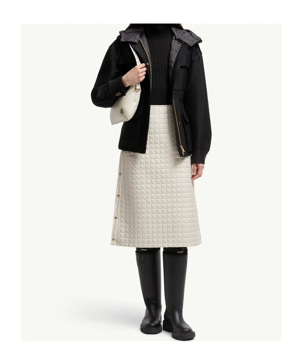 Moncler Square-Quilted Padded Midi Skirt