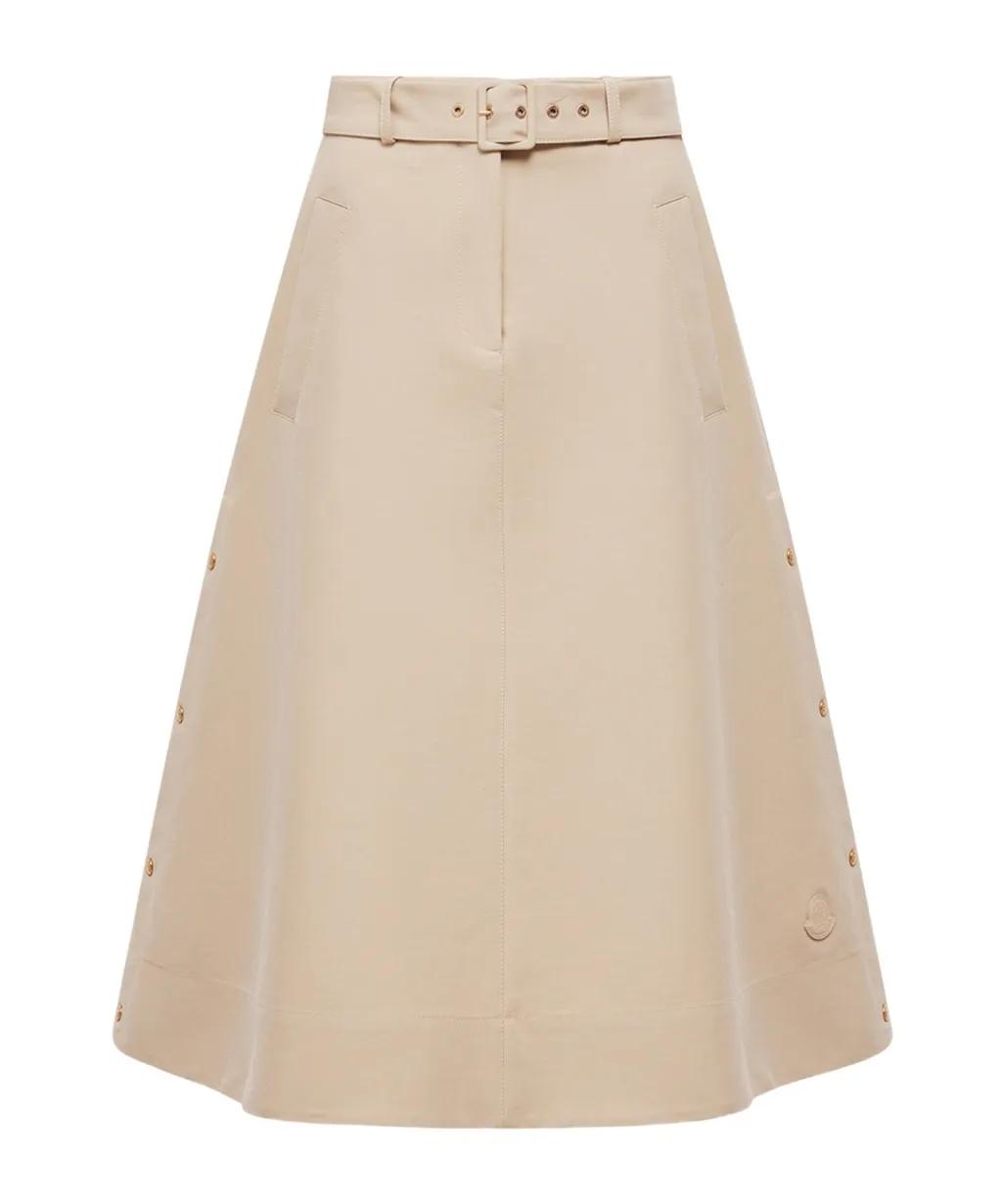 Moncler Logo Patch A-Line Midi Skirt