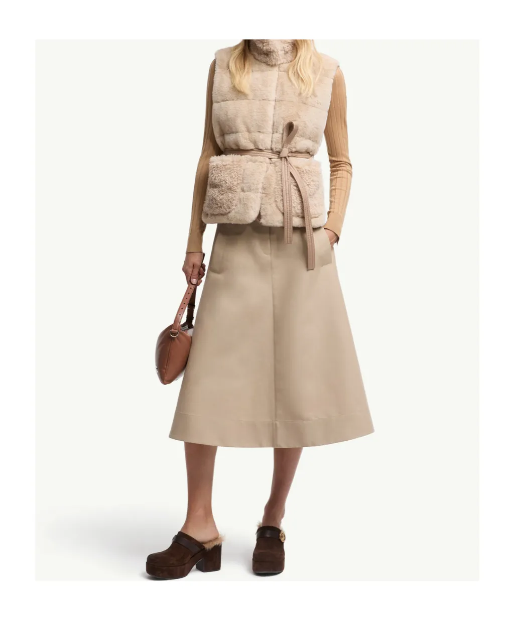 Moncler Logo Patch A-Line Midi Skirt