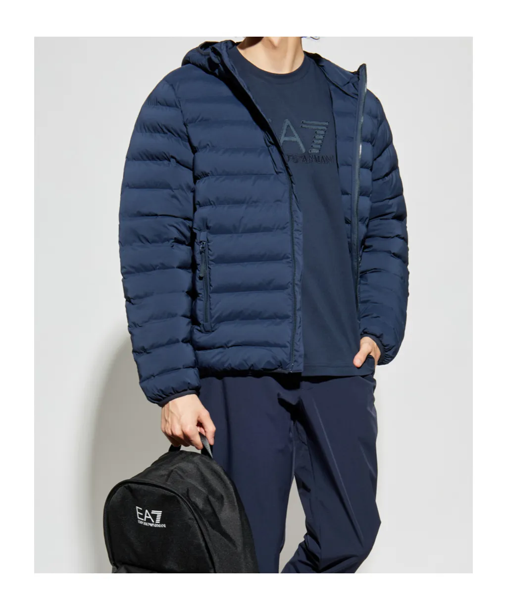 Ea7 Emporio Armani Logo Patch Zip-Up Jacket