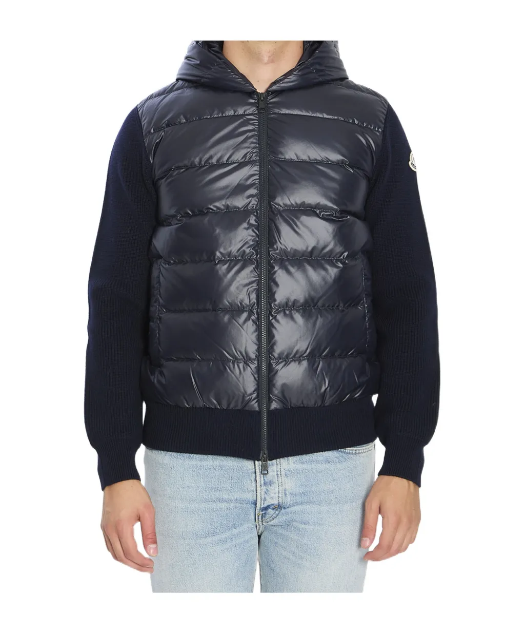Moncler Shiny Padded Zip-Up Cardigan