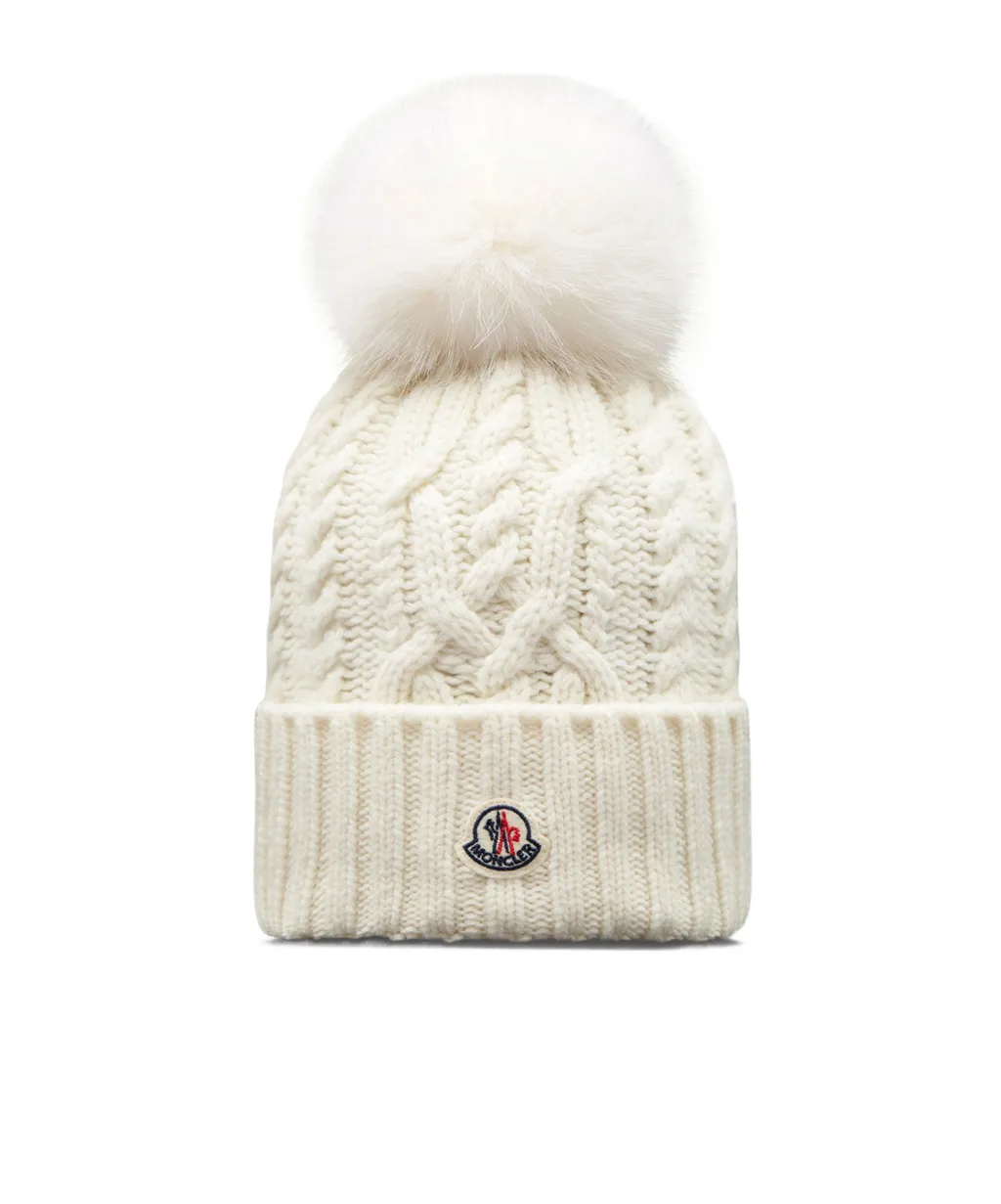 Cashmere Blend Beanie With Pom Pom