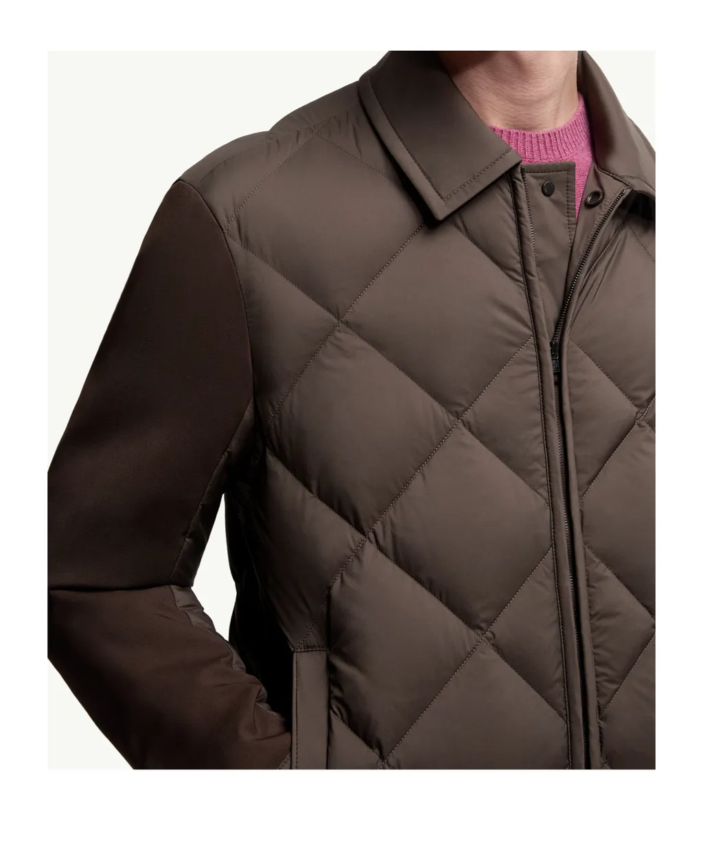 Aiguille Diamond-Quilted Down Shirt Jacket