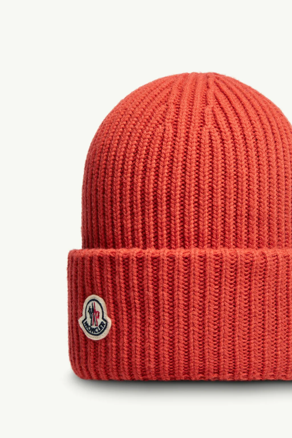Moncler Logo Patch Ribbed Beanie