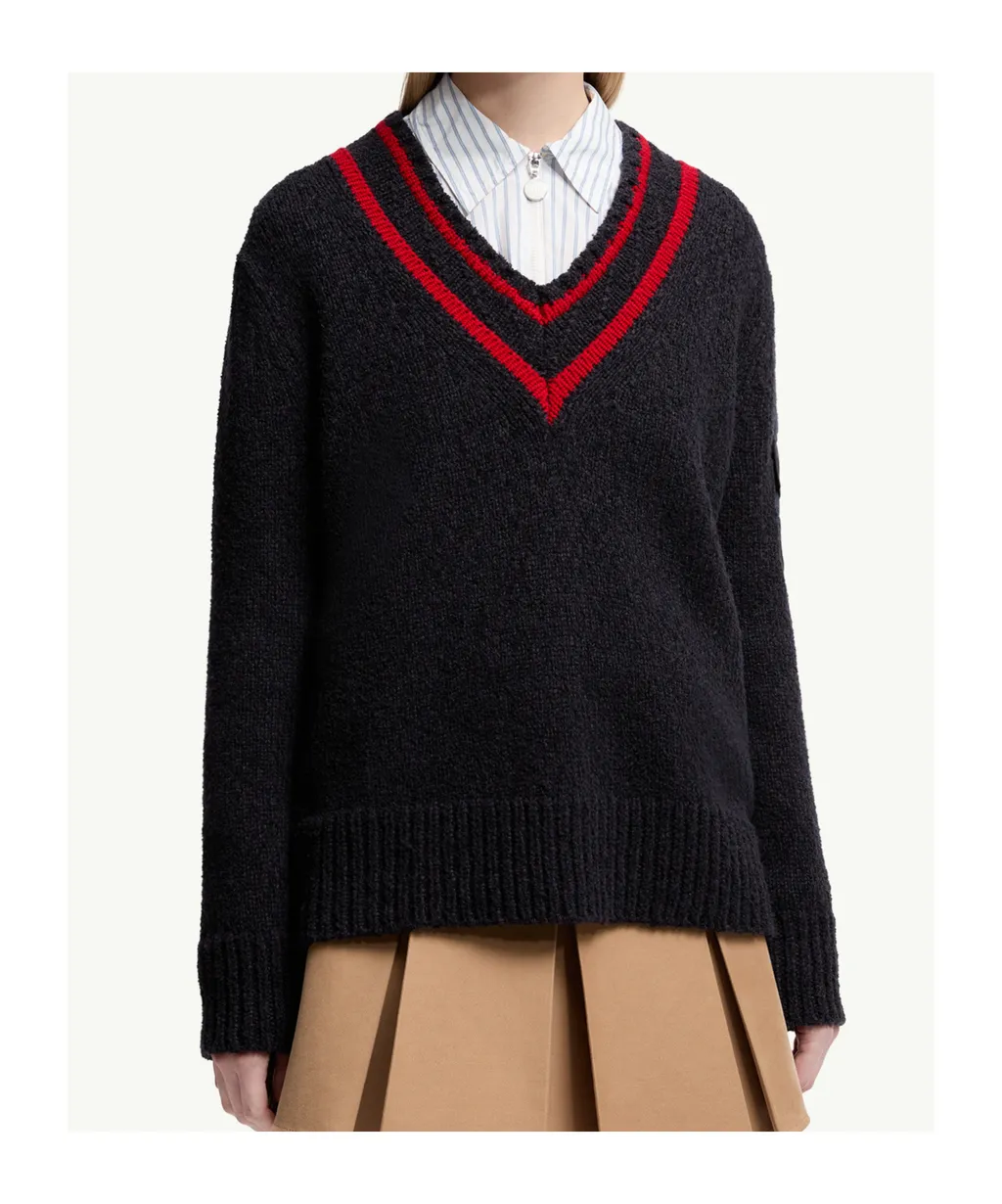 Moncler V-Neck Long Sleeved Sweater