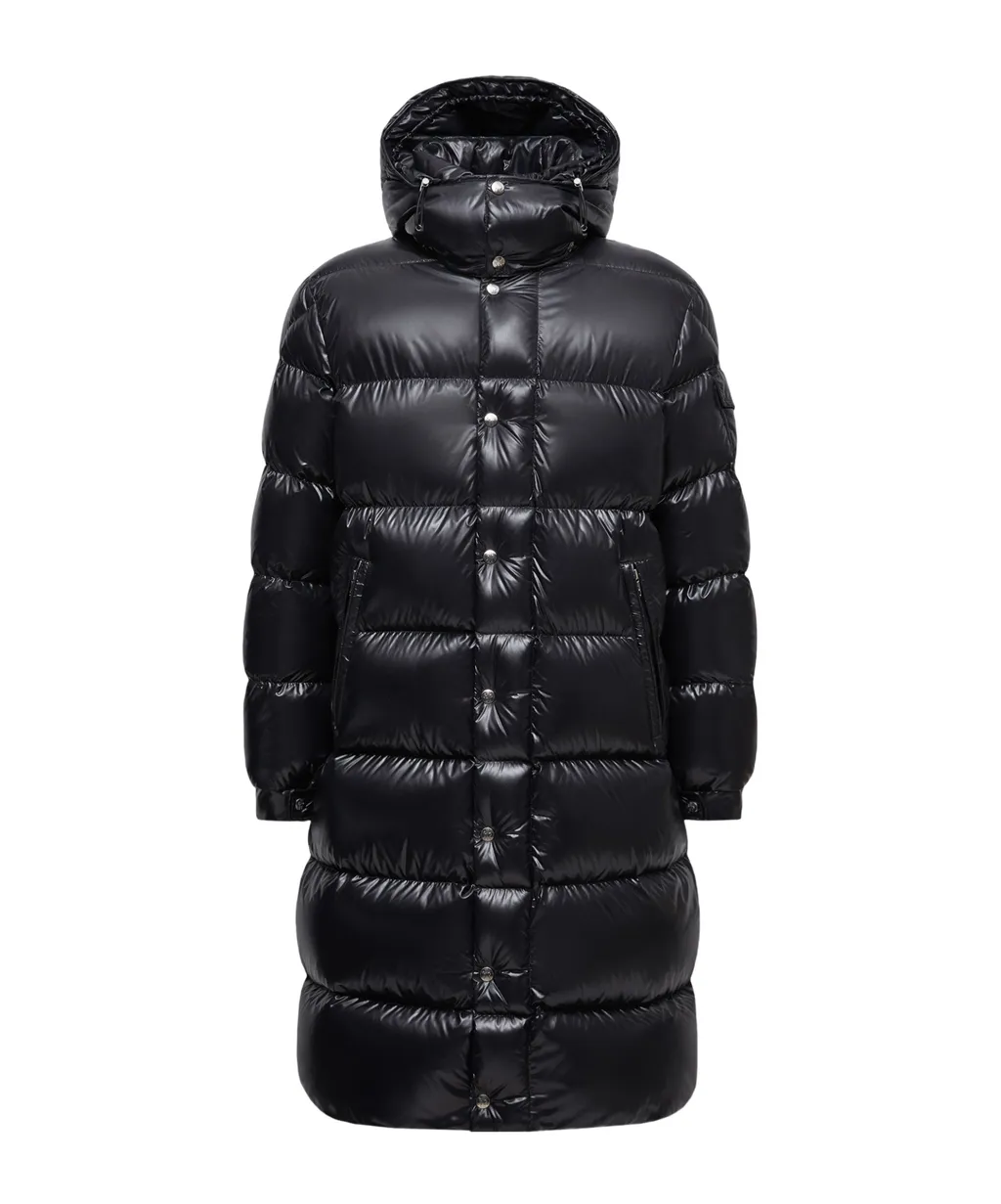 Hanoverian Hooded Square-Quilted Long Down Jacket