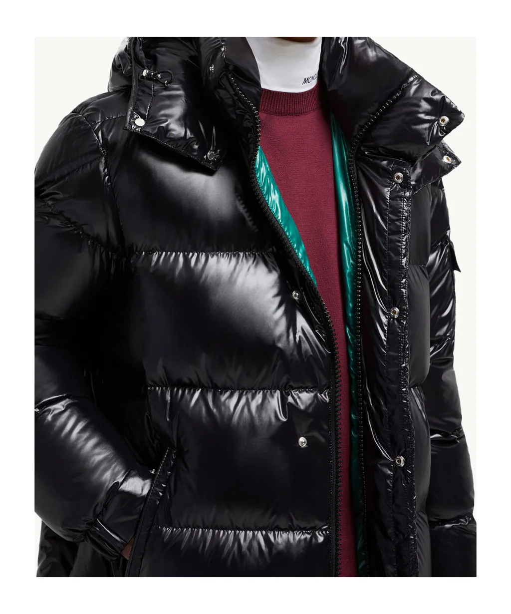 Hanoverian Hooded Square-Quilted Long Down Jacket