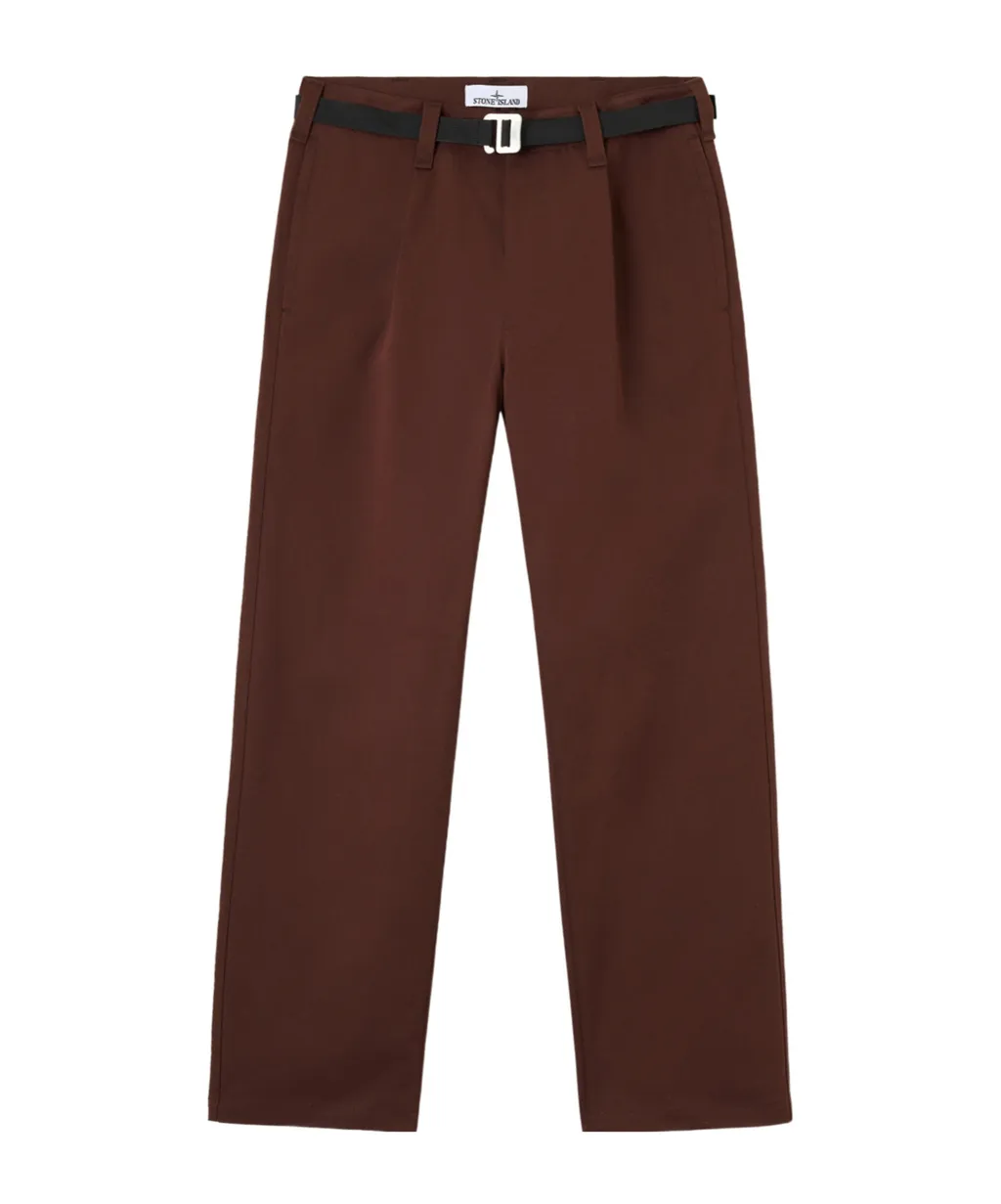 Pleated-Front Belted Trousers