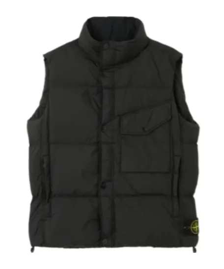 Stone Island Logo Patch High Neck Vest
