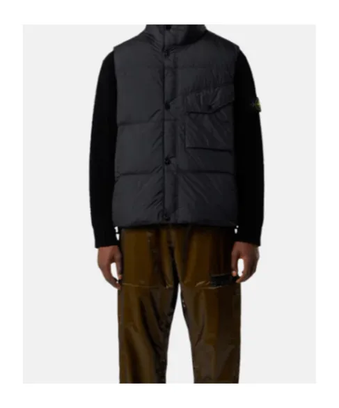 Stone Island Logo Patch High Neck Vest