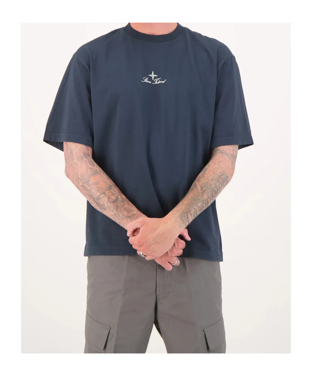 Stone Island Logo Printed Short-Sleeved T-Shirt