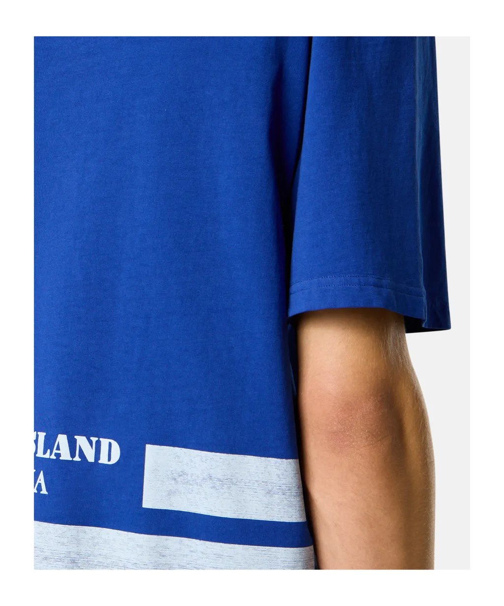 Oversized-Fit Short-Sleeve T-Shirt With Printed Bands